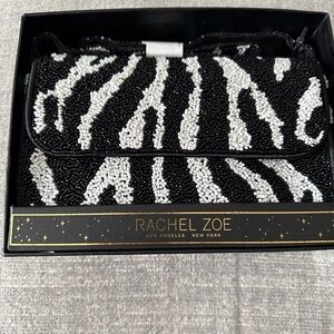 Rachel Zoe Elegant Black Beaded Shoulder Bag 🦓